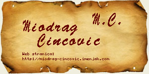 Miodrag Cincović vizit kartica